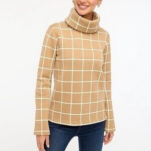 J Crew Women’s SZ S Funnel Neck Fleece Lined Pullover Sweater